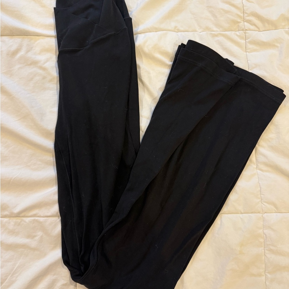 Aerie Classic Black Crossover Flare Leggings